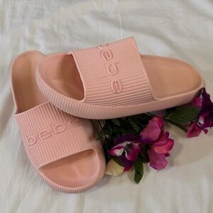 Bebe Malaga Pool Blush Pink Slide Sandals
